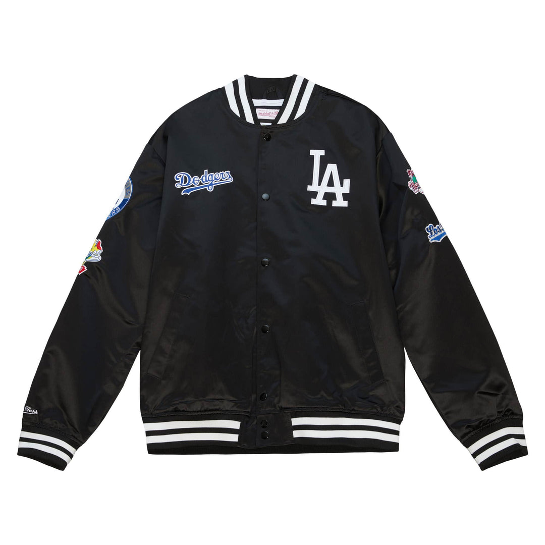 M&N City Collection Lightweight Satin Jacket Los Angeles Dodgers