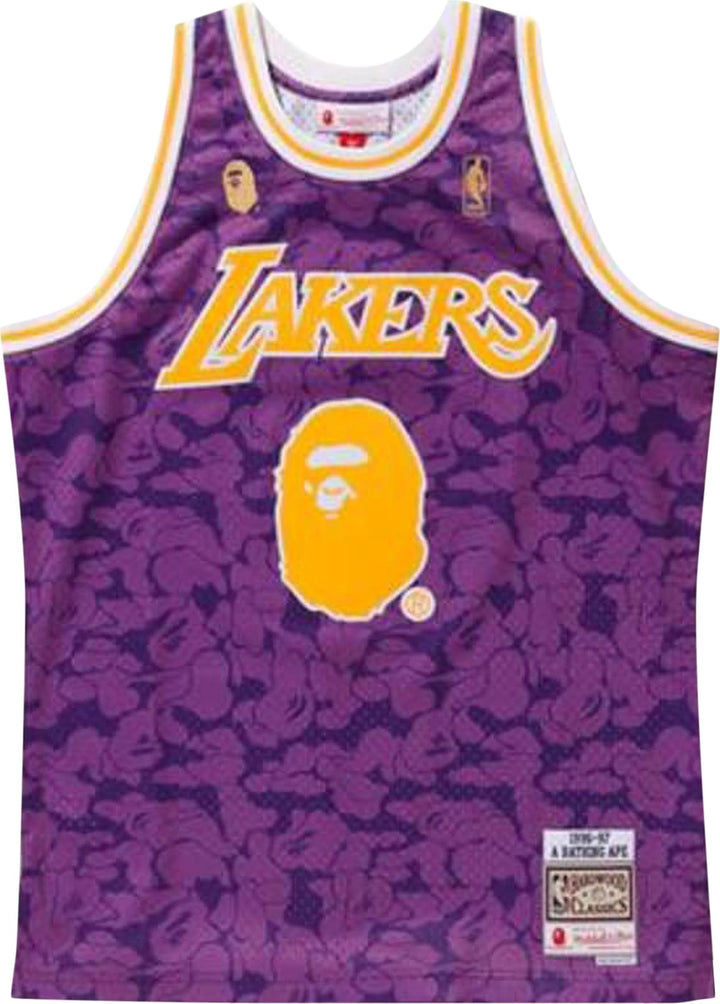 BAPE x Mitchell & Ness Lakers ABC Basketball Swingman Jersey